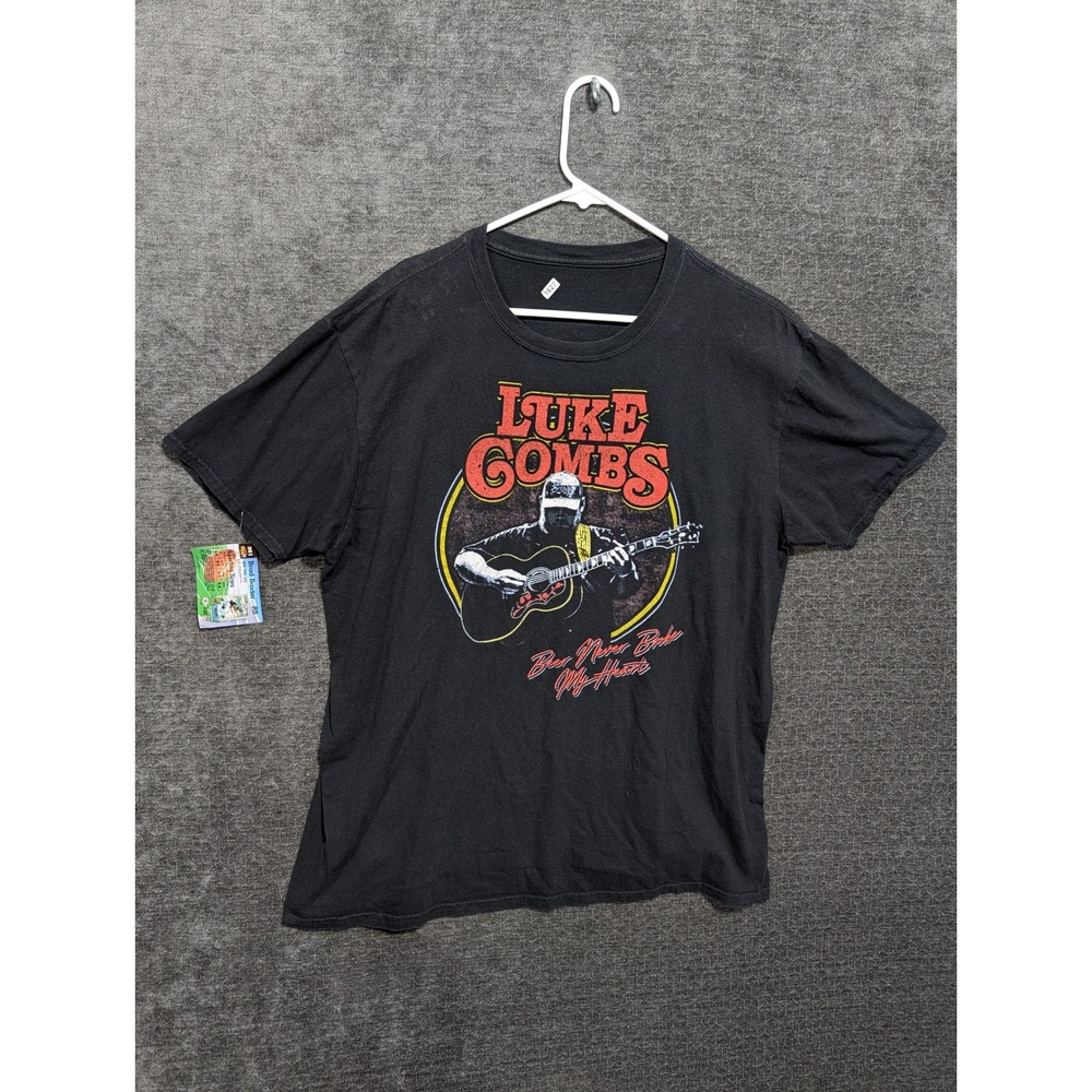 Luke Combs Beer Never Broke My Heart Tour 2019 T-Shirt Black Mens XL Concert Tee